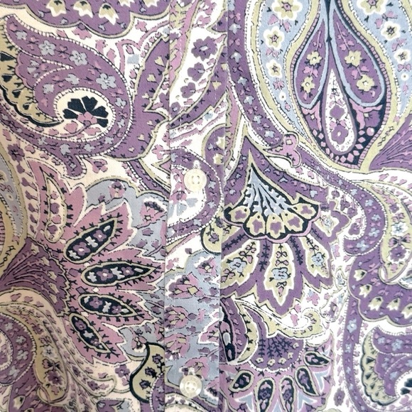 Chaps purple floral Paisley women’s button down shirt size 2X purple - Picture 9 of 10